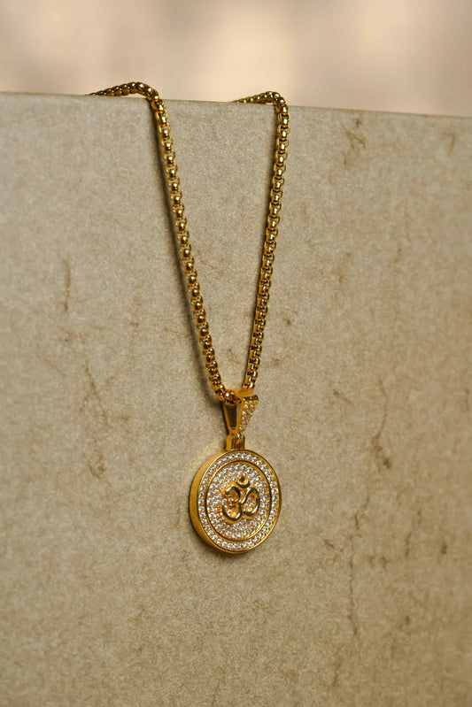 Om Symbol Pendant With Chain