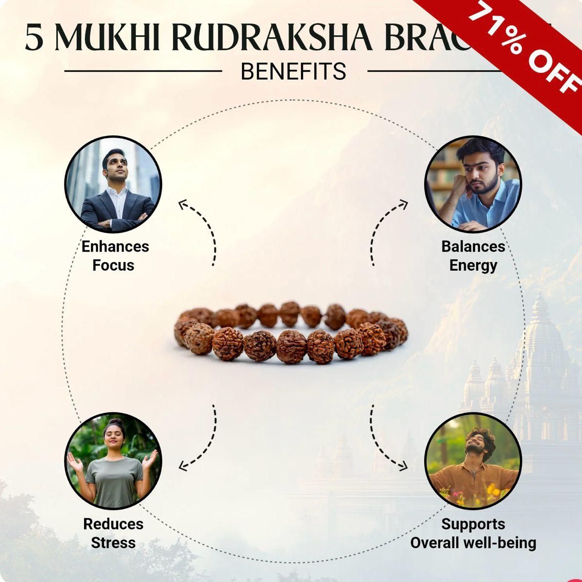 5 Mukhi Rudraksha Bracelet